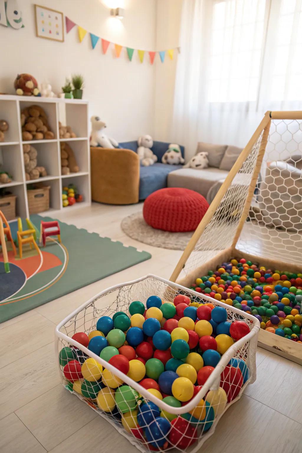 An interactive sports corner delivers an area for playful discovery.