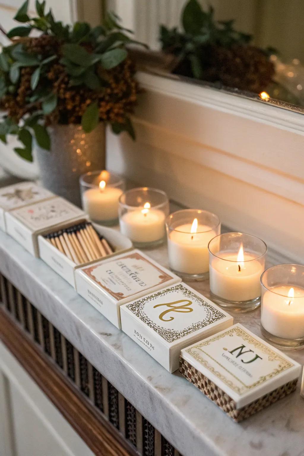 Matchboxes paired with candles make a chic gift.