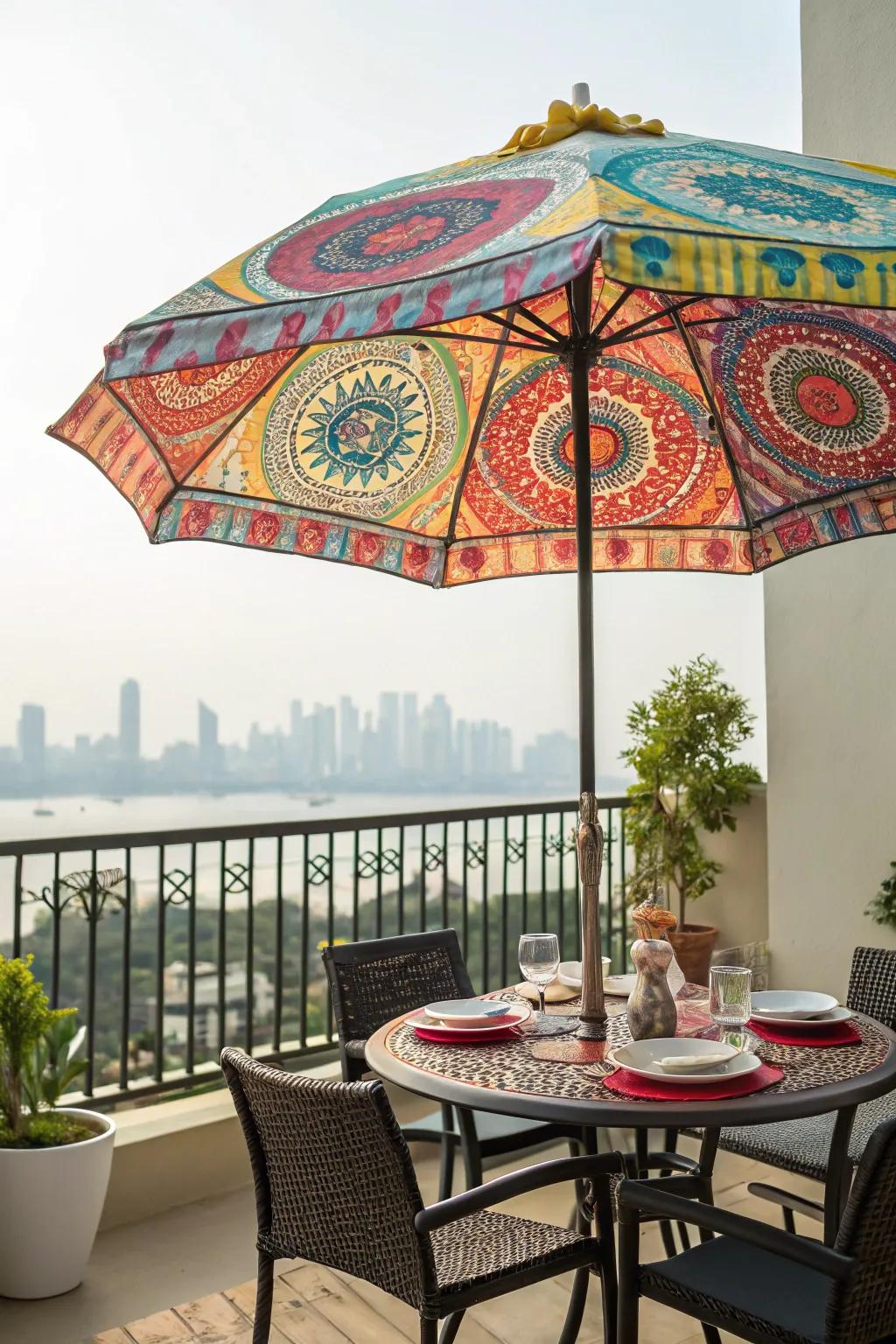 Eclectic umbrellas add personality and shade to your space.