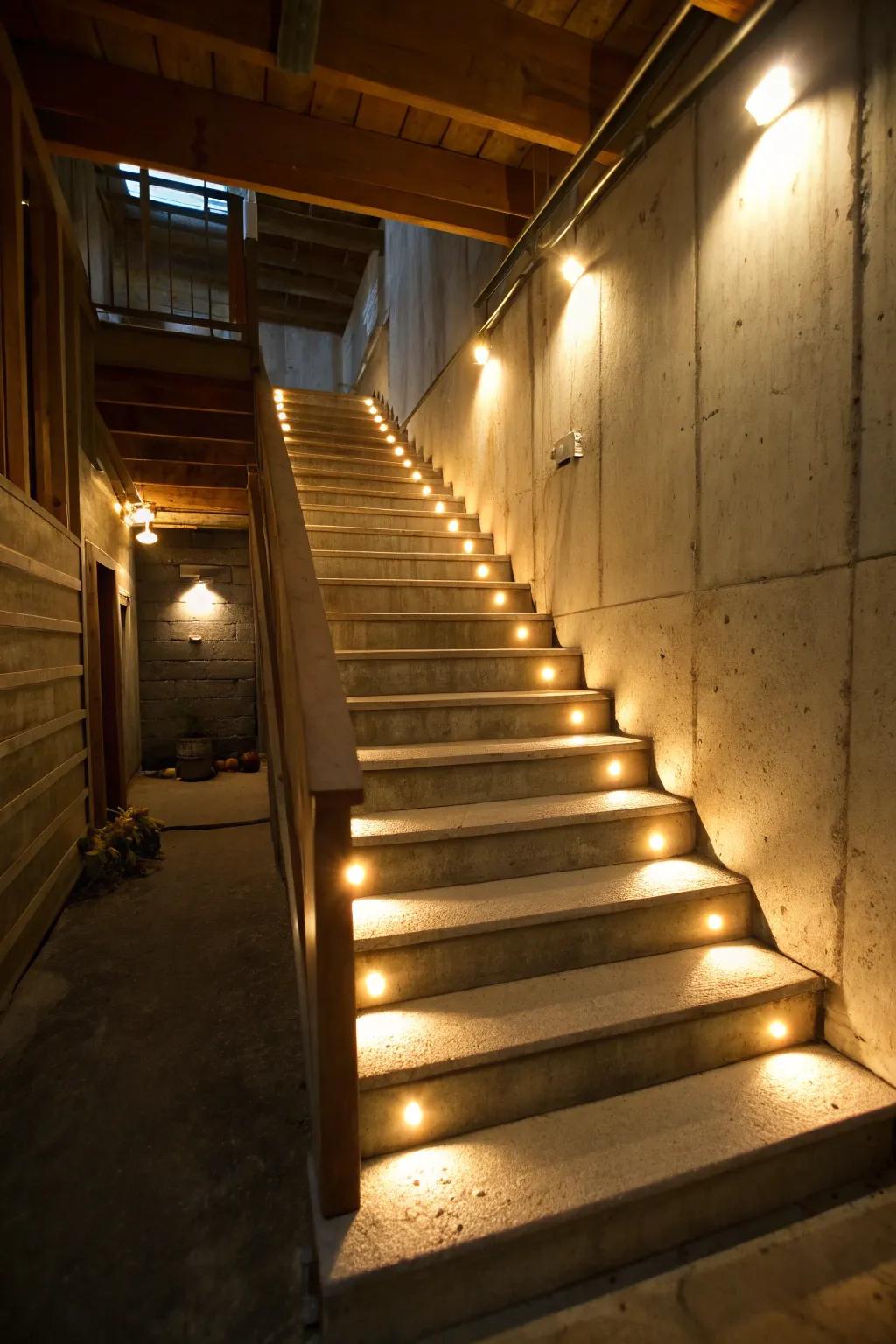 Enhance safety with stylish step lights.