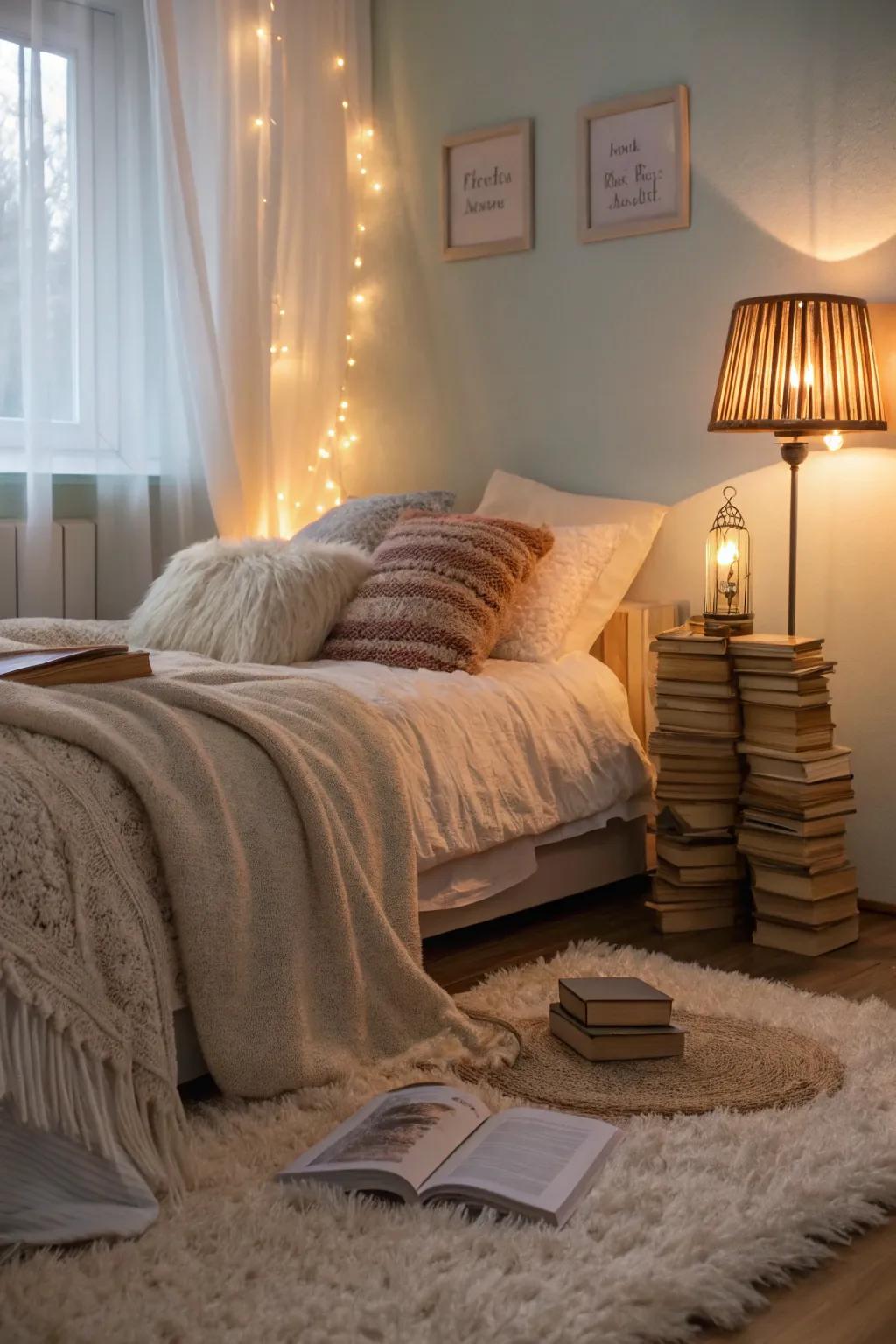 A cozy atmosphere can make your bedroom a true retreat.