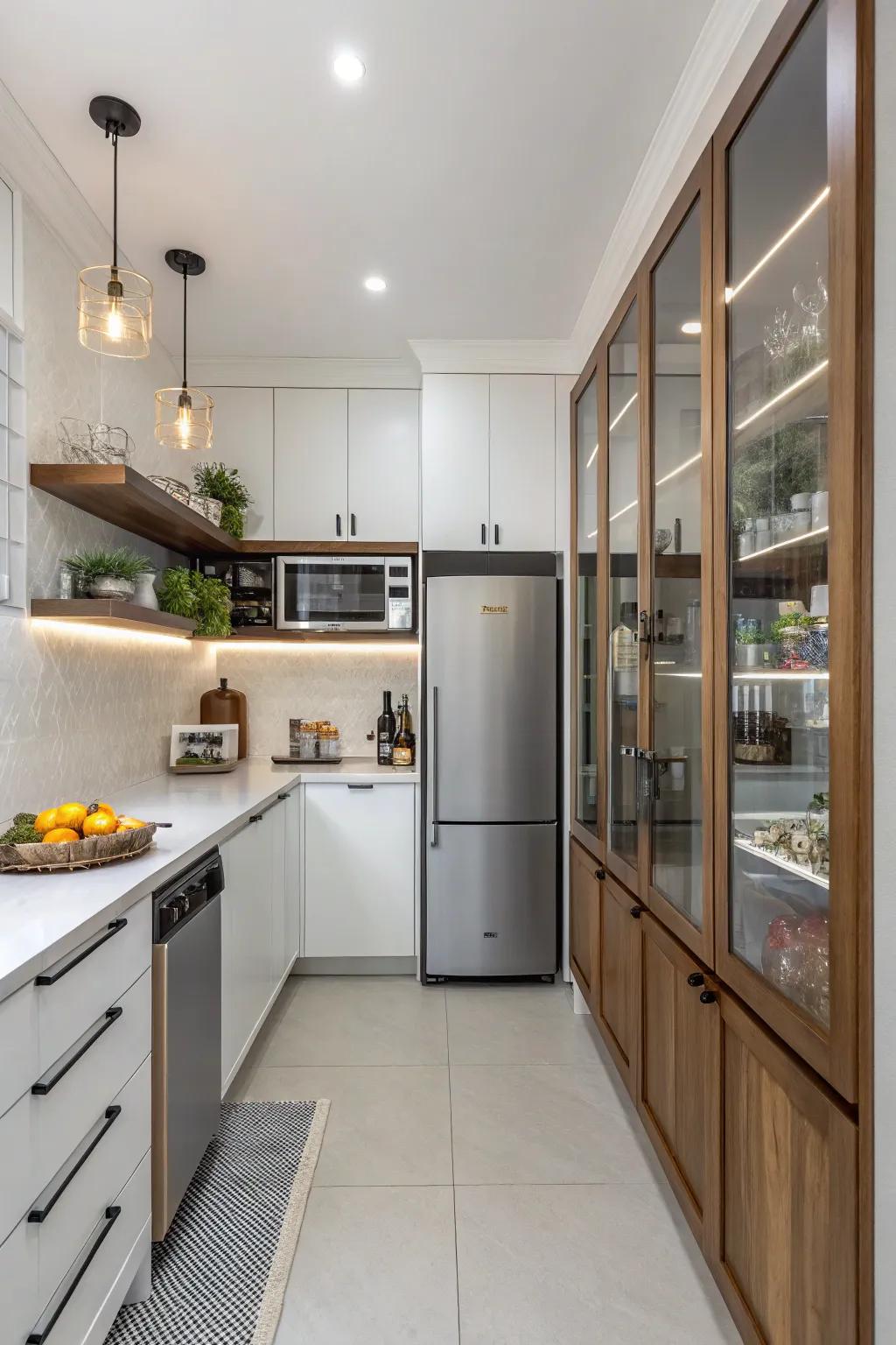 Floating cabinets can contribute a modern and spacious atmosphere to your kitchen.