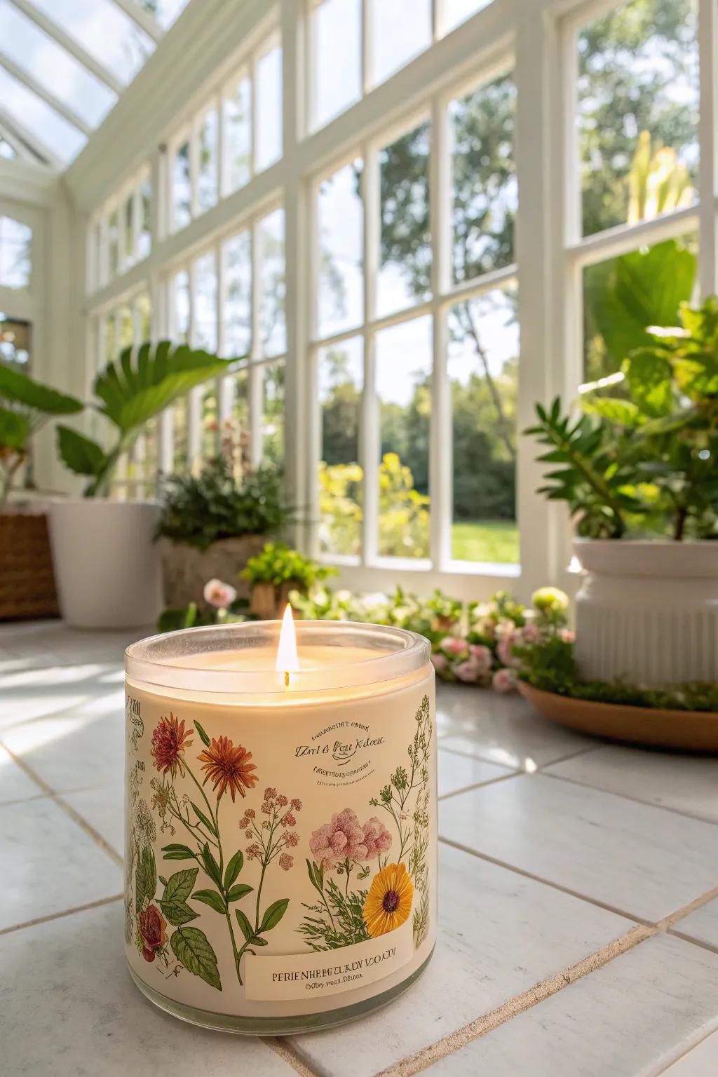 Botanical candle labels that bring nature's beauty indoors.