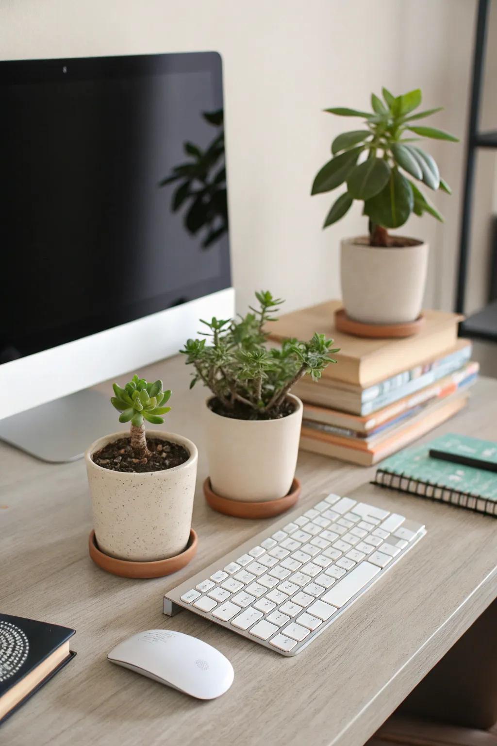 Greenery adds life and freshness to your PC setup.