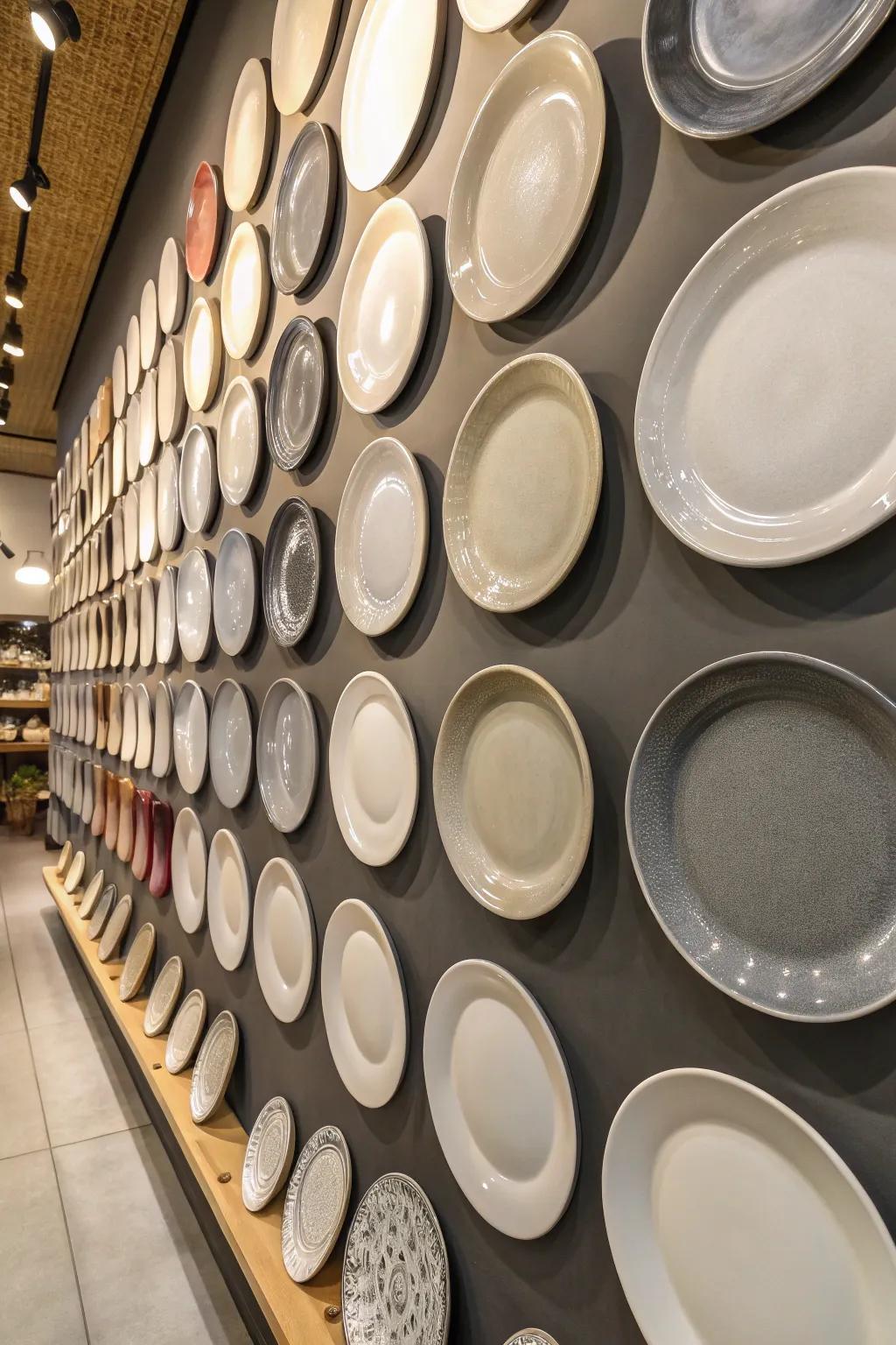 Monochrome plates create a bold and sophisticated statement.