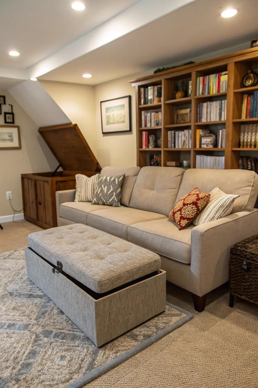 Versatile furniture maximizes utility.
