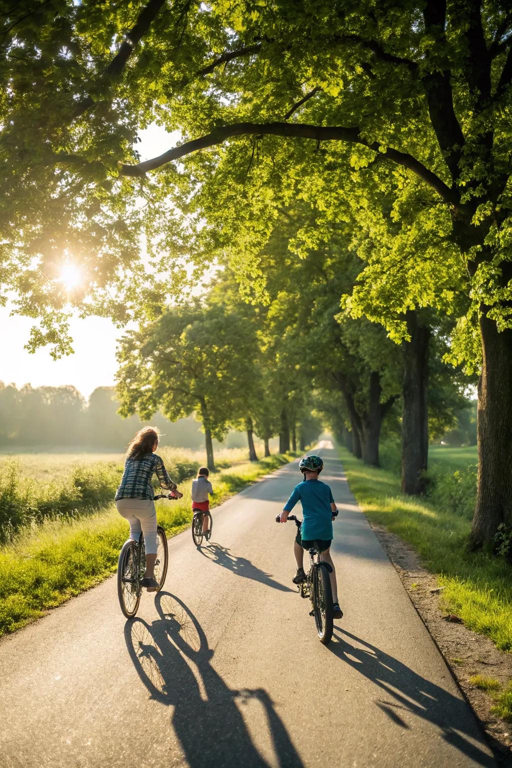 Immortalize the exhilaration of a family bicycle venture.
