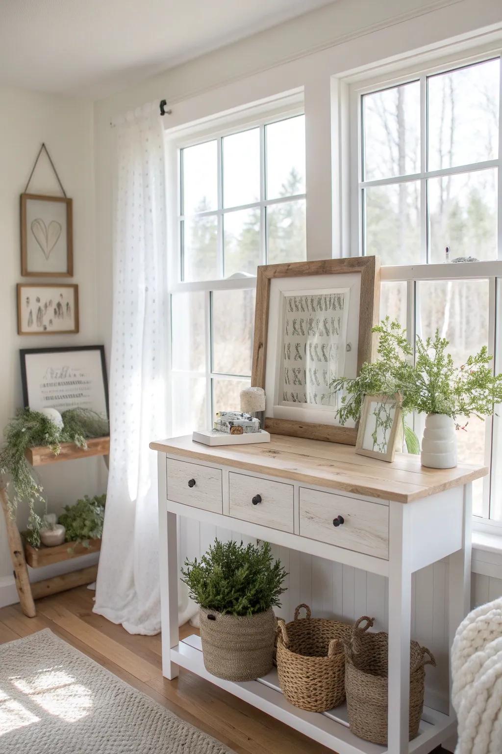Subtle embellishment adds charm without cluttering the space.