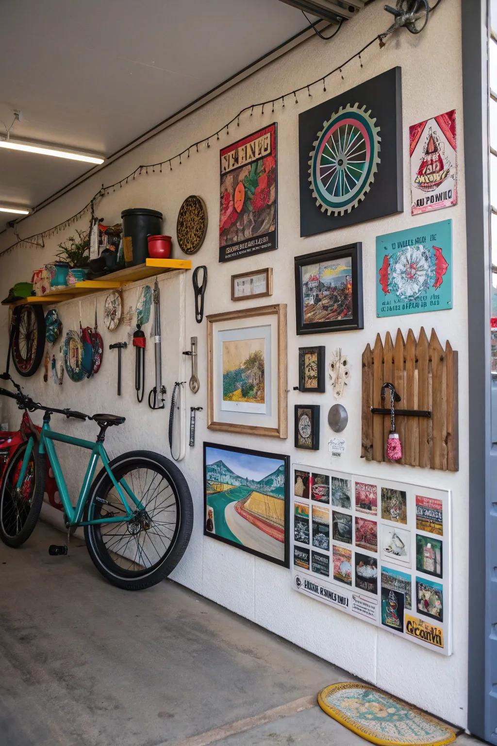 Art and decor add personality and charm to garage spaces.