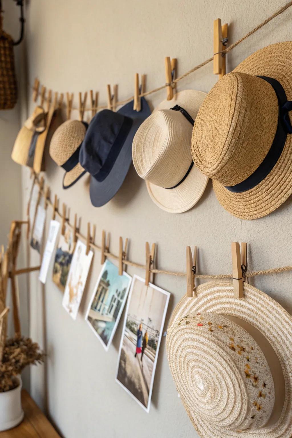 A rope display is playful and budget-friendly.