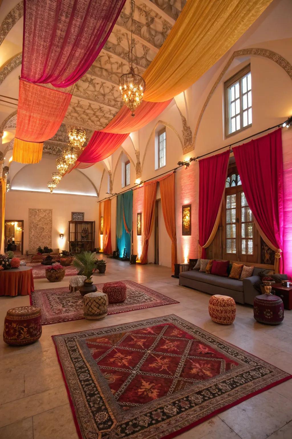 Color and texture imbue affection and individuality into grand rooms.