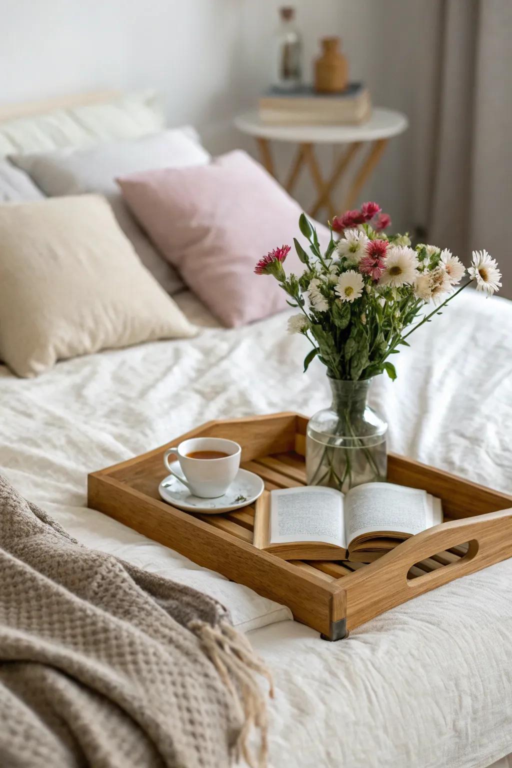 Natural components introduce warmth and appeal to your bedroom.