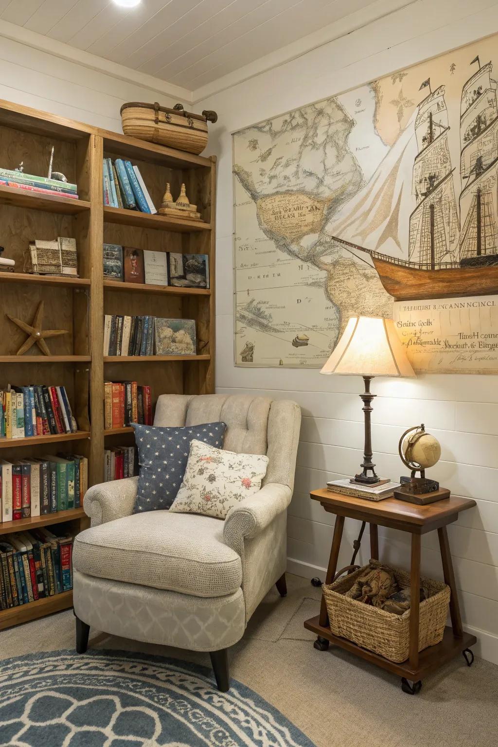 A themed nook transports you to your favorite places while reading.