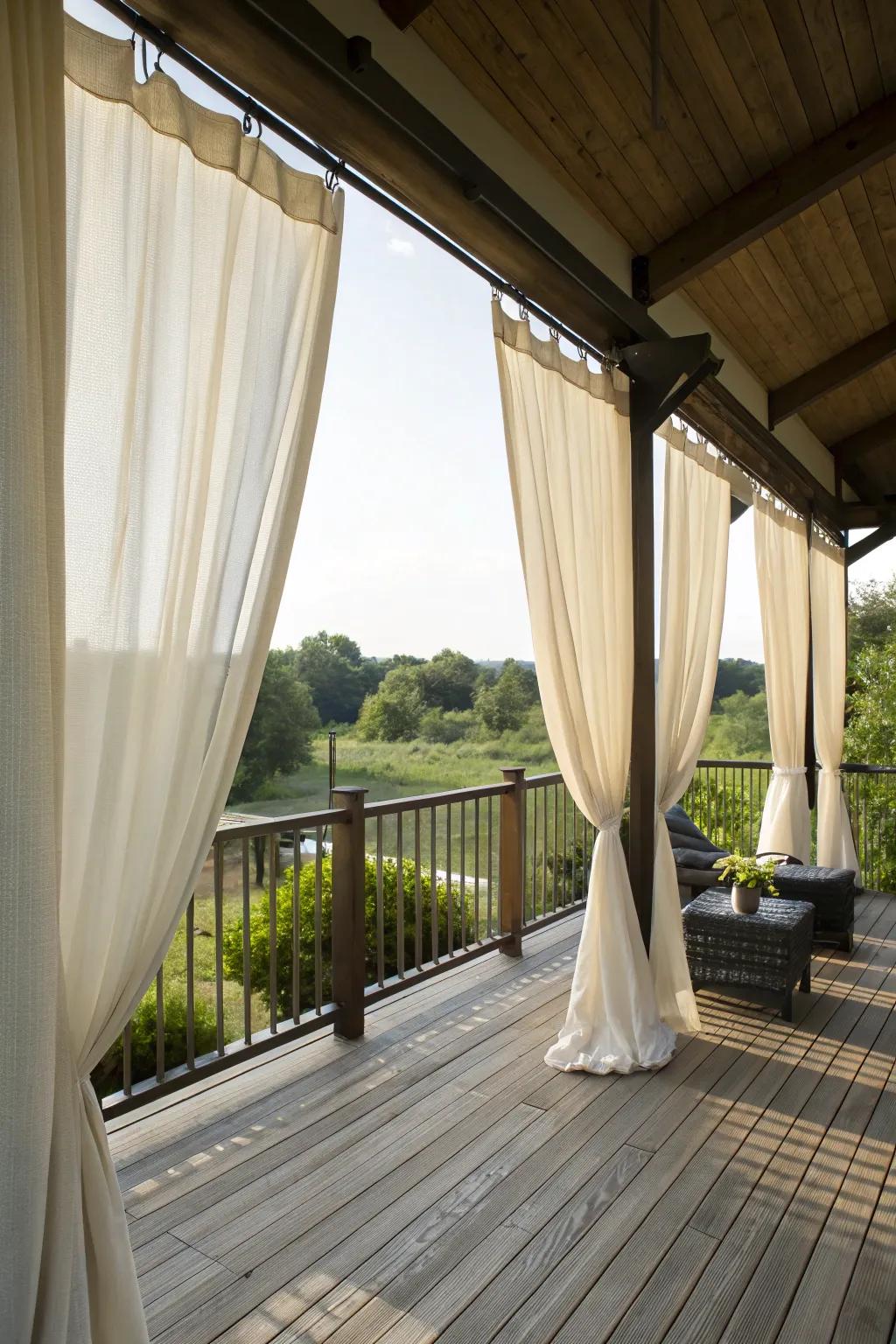 Outdoor curtains offer both shade and style.