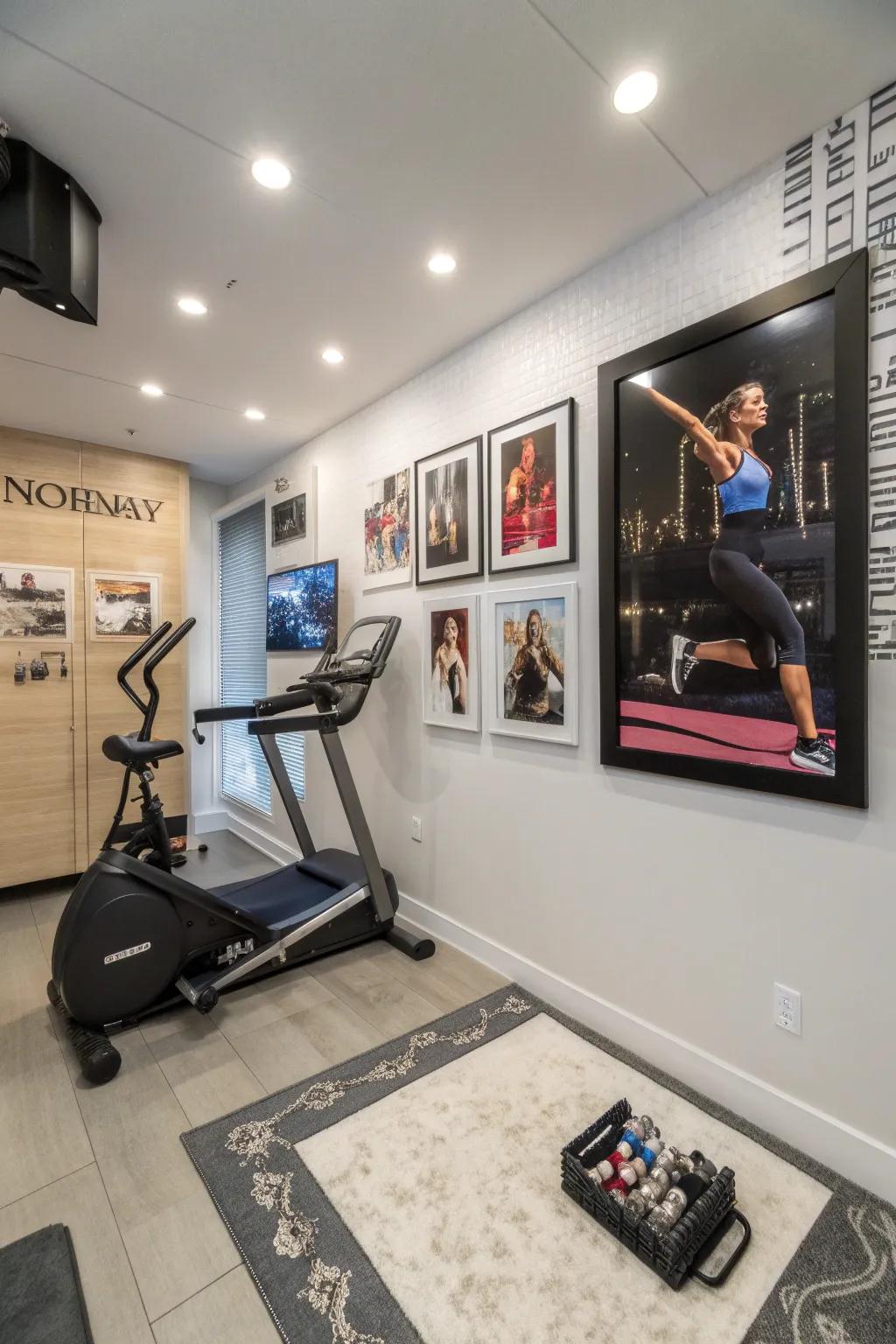 Motivational artwork adds energy and inspiration to your gym.