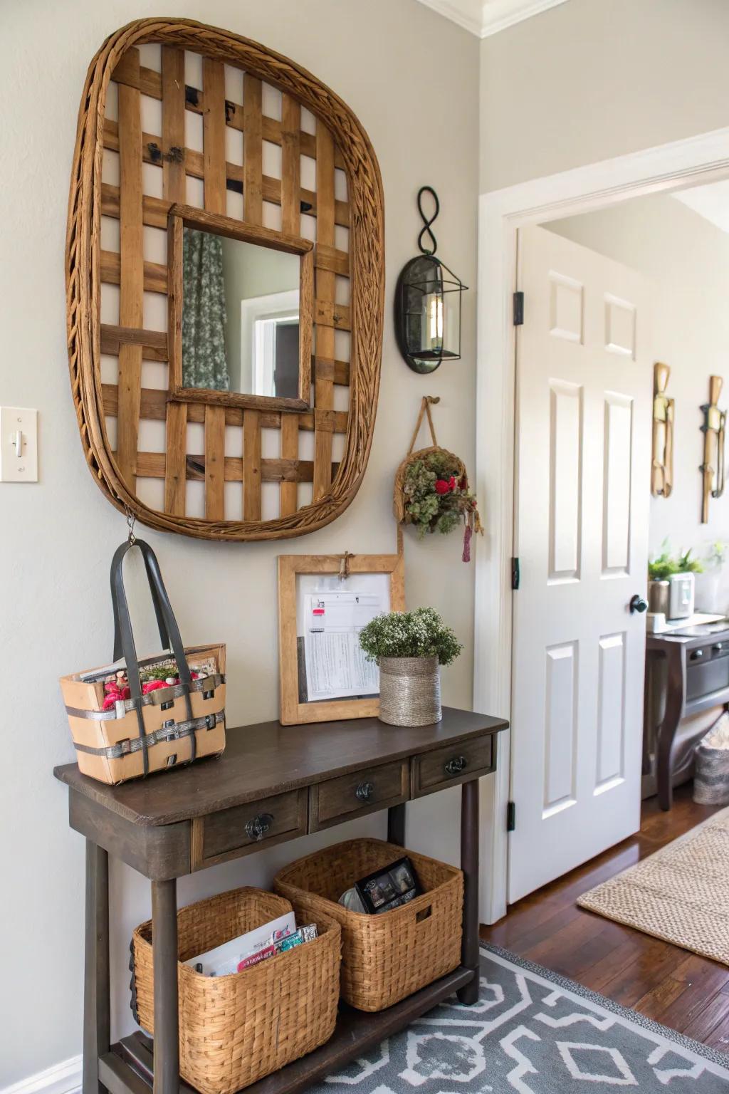 Keep your entryway organized with a practical tobacco basket.