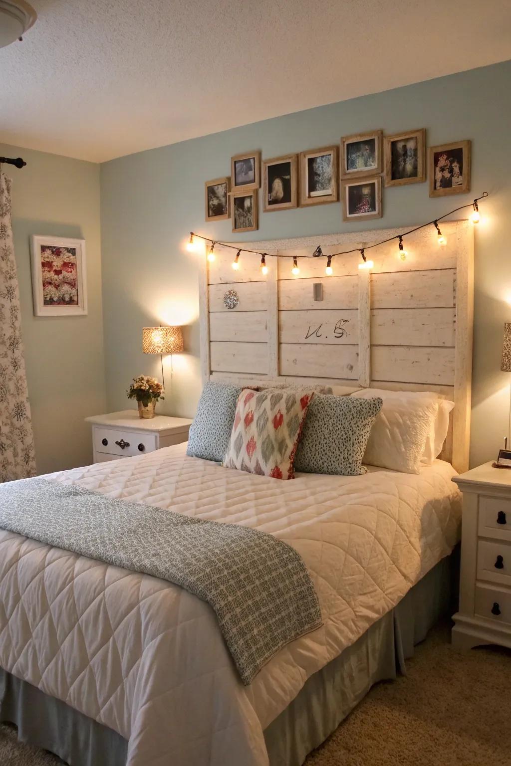 Customize your headboard with DIY panels for a personal touch.