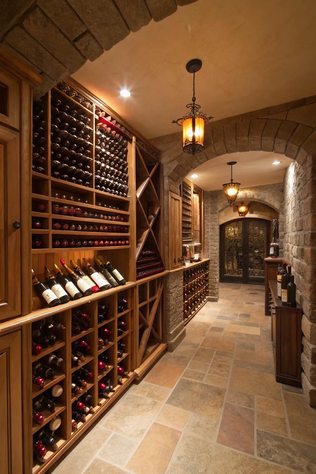 Cellar-style displays highlight large collections.